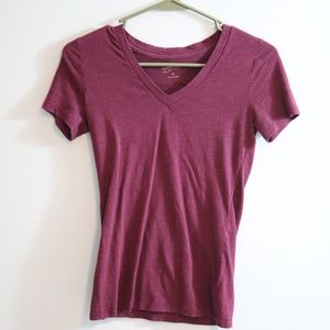 maroon V neck